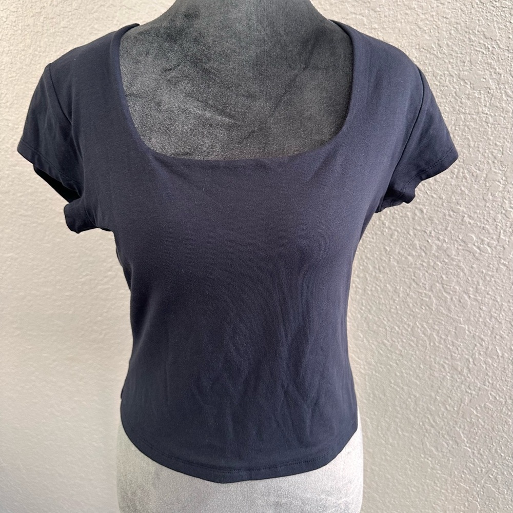 Wet Seal Navy Crop Top - NWOT - Size L